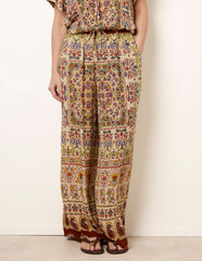 Printed Shirred Waist Trousers
