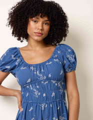 Embroidery Milkmaid Midi Dress