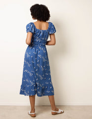 Embroidery Milkmaid Midi Dress
