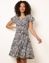 V Neck Godet Dress