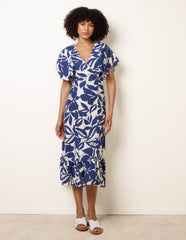Printed V Neck Dress