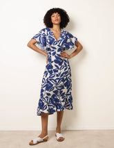 Printed V Neck Dress