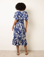 Printed V Neck Dress