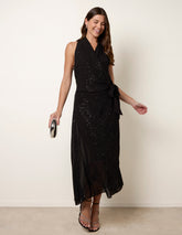 Wrap Knit Halter Shape Dress