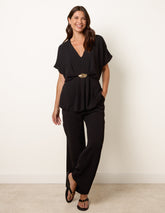 Two Piece Buckle Trouser Set