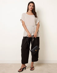 Belted Wide Sleeve Top