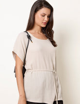 Belted Wide Sleeve Top