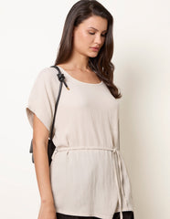Belted Wide Sleeve Top