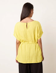 Belted Wide Sleeve Top