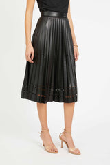 Caballero Alana Skirt in Vegan Leather in Black