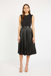 Caballero Alana Skirt in Vegan Leather in Black
