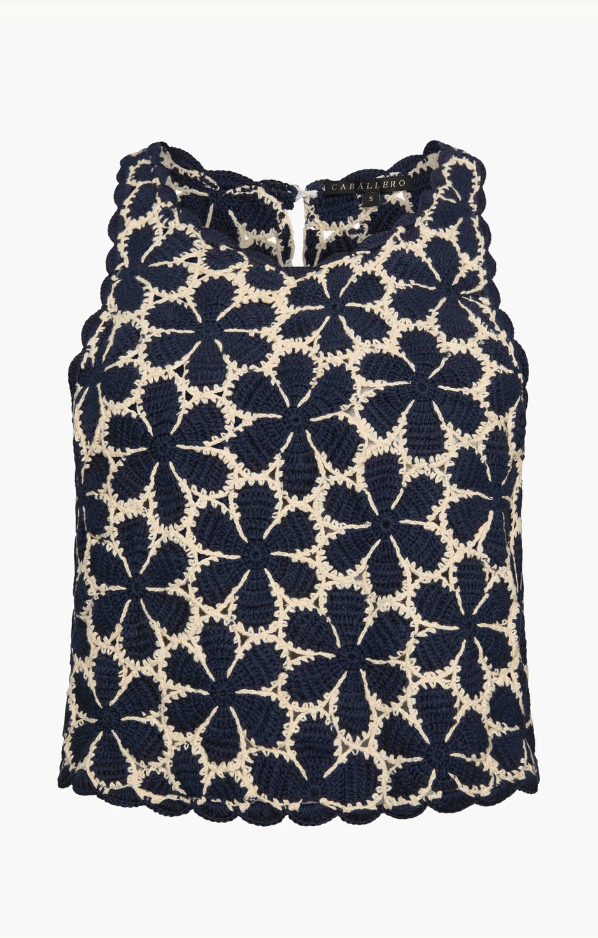 Caballero Isabelle Top in Navy