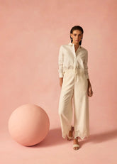 Cami NYC Cassia High Rise Linen Pant in Macadamia