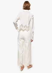Cami NYC Cielo Cropped Cotton Poplin Blouse in Macadamia