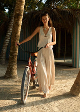 Cami NYC Fabian High Rise Jacquard Pant in Cannoli