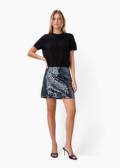 Cami NYC Fayruz Mid Rise Sequin Skirt in Coal