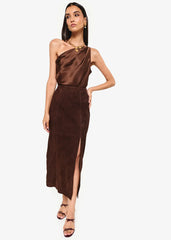 Cami NYC Idris Suede Skirt in Malt