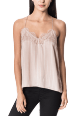 Cami NYC Racer Cami in Oyster Stripe