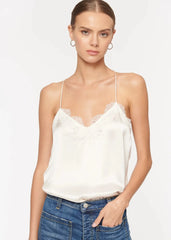 Cami NYC Racer Charmeuse Cami White