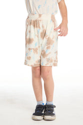 Chaser Allover Doodle Bolt Shorts in Tie Dye