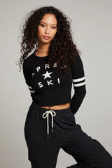 Chaser Apres Ski Star Pullover in True Black