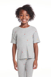 Chaser Devin Fruity Girls Tee in Gray