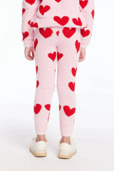 Chaser Fuzzy Fleece Sugar Heart Girls Legging