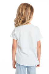 Chaser Glitter Ice Cream Cone Girls Tee in Artic