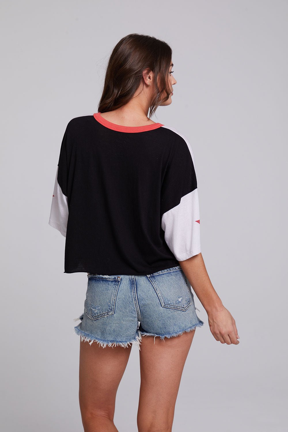 Chaser Janis Joplin Classic Motorcycle Tee in Americana Color Block