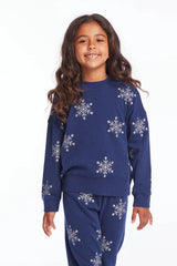 Chaser Kids Casbah Pullover in Avalon Glitter Snowflake