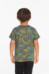 Chaser Kids Dino Camo Tee in Safari