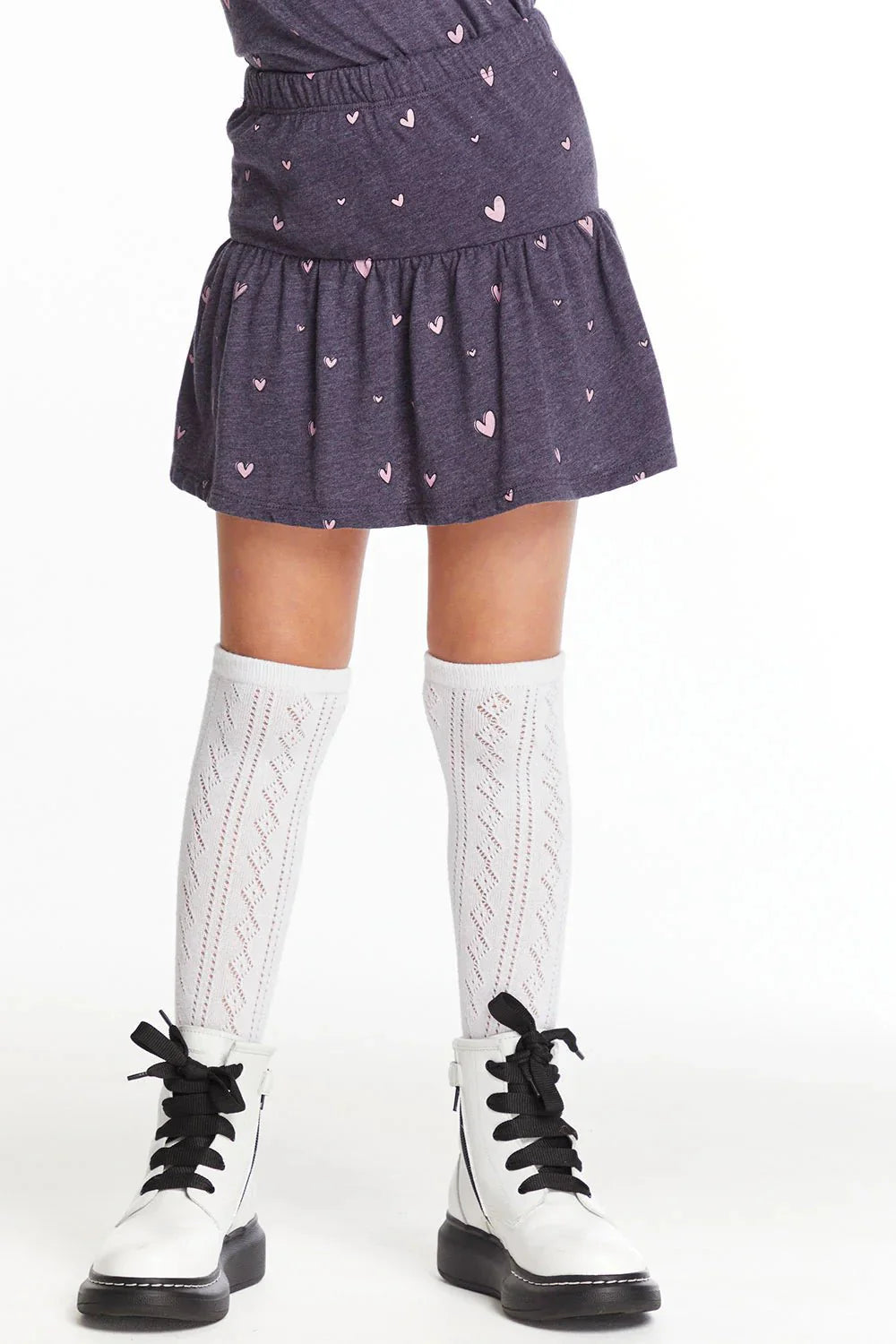 Chaser Kids Hearts Peplum Skort in Avalon
