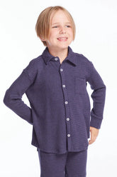 Chaser Kids Long Sleeve Button Down in Avalon