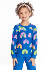 Chaser Kids Painted Rainbows Long Sleeve in Float