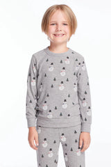 Chaser Kids Snow Daze Long Sleeve in Heather Gray