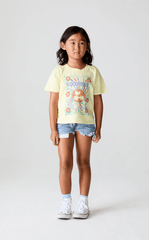 Chaser Kids Woodstock Band Peace Love Music Tee in Panna Cotta