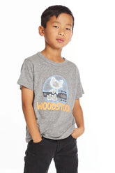 Chaser Kids Woodstock Bird on Guitar Tee in Streaky Grey