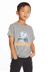 Chaser Kids Woodstock Bird on Guitar Tee in Streaky Grey