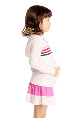 Chaser Kids Zip Up Hoodie with Pinky Strappings in Pinky Colorblock