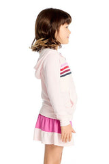 Chaser Kids Zip Up Hoodie with Pinky Strappings in Pinky Colorblock
