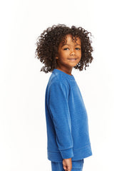 Chaser Long Sleeve Crew Neck Pullover in Peacock