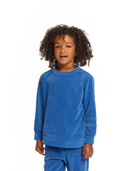 Chaser Long Sleeve Crew Neck Pullover in Peacock