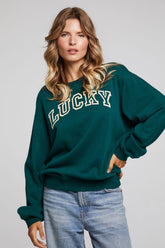 Chaser Lucky Long Sleeve Tee in Bluegrass Green