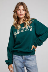 Chaser Lucky Long Sleeve Tee in Bluegrass Green