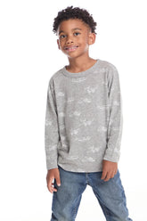 Chaser Planes Boys Long Sleeve in Streaky Gray
