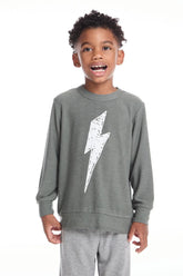 Chaser Scribble Bolt Boys Long Sleeves in Safari