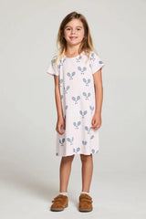 Chaser Tennis Club Girls Dress in Pinky
