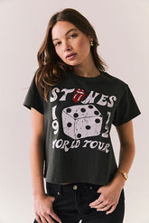 Chaser The Rolling Stones 1972 Dice Tour Tee in Vintage Black