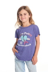 Chaser Tom Petty 1979 Tour Girls Tee in Frost Blue