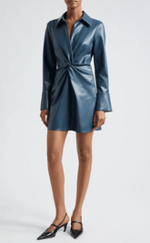 Cinq A Sept Vegan Leather McKenna Dress in Nightfall